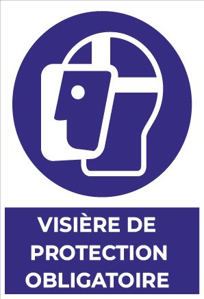 visière de protection obligatoire – panneau de signalisation